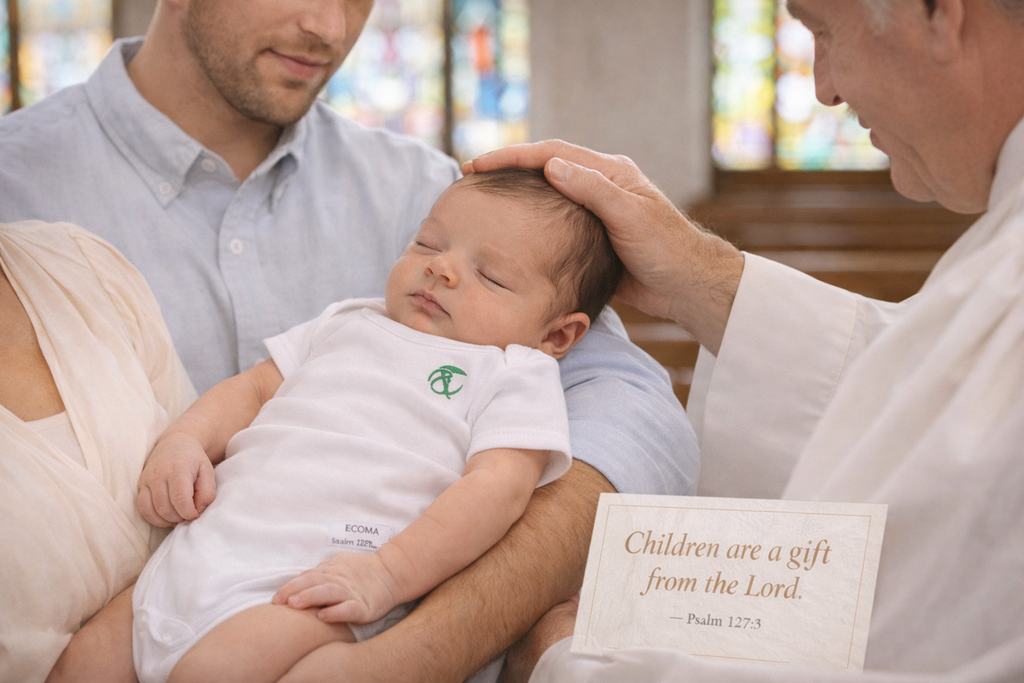 Psalm 127:3 Organic Cotton Baby Onesies – 5 Pack Christian Gift Set