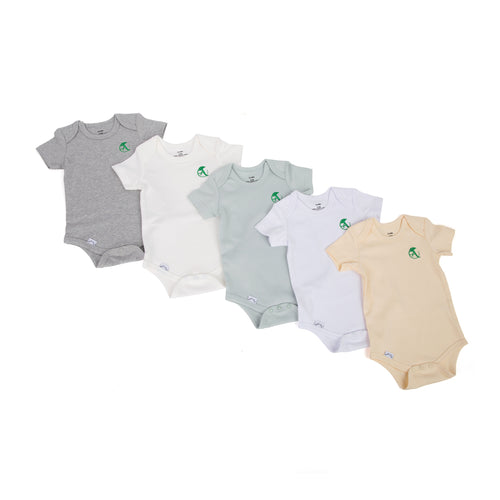 Blessed Beginnings Gift Set — 5 Organic Onesies + Parent Prayer Deck