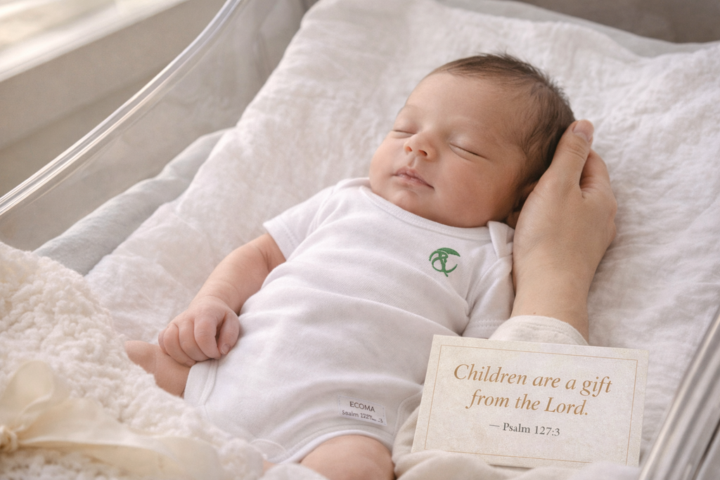 Psalm 127:3 Organic Cotton Baby Onesies – 3 Pack Christian Gift Set